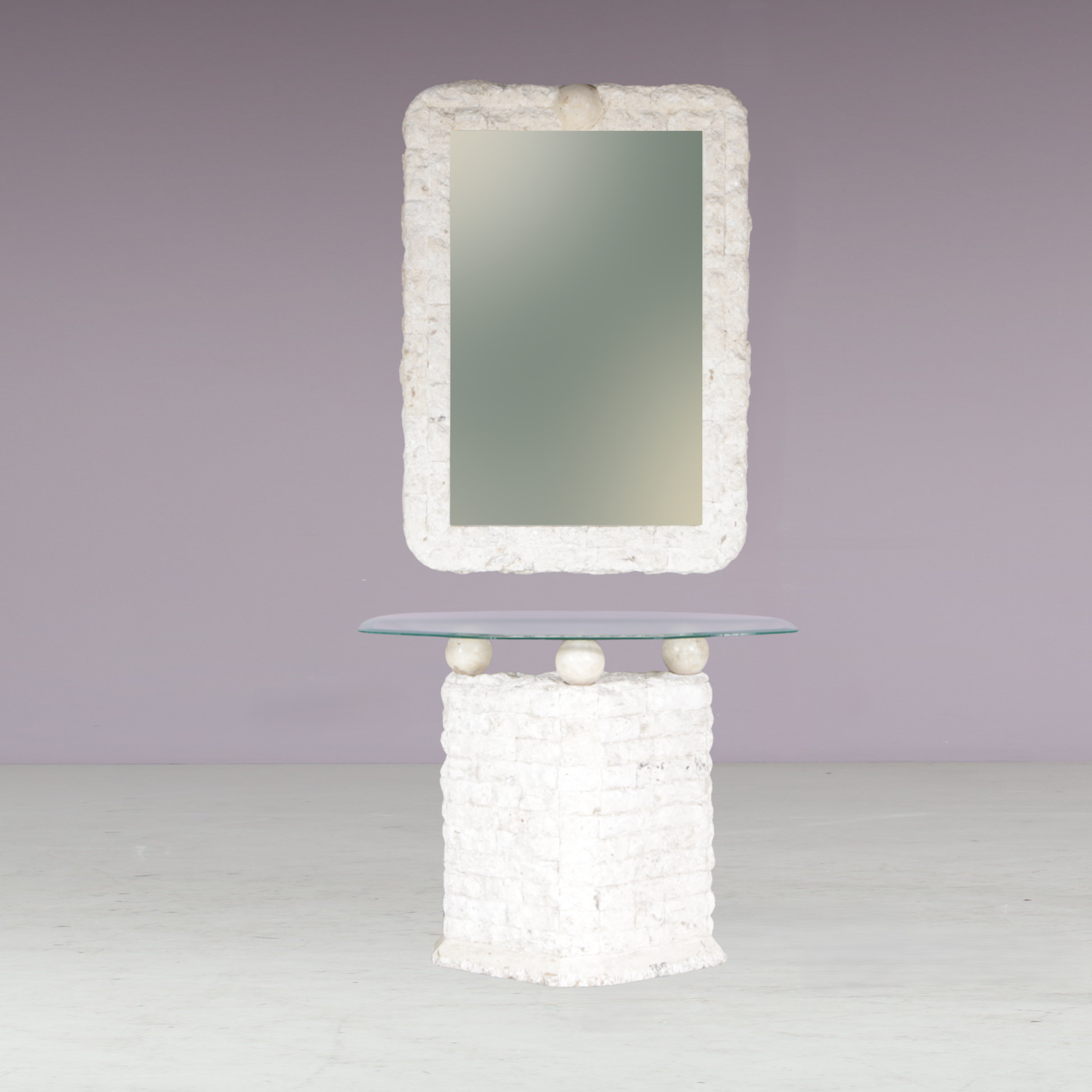 1980s console table with mirror by Magnussen Ponte, Italy
