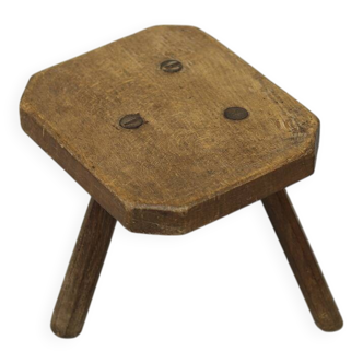 Antique Wabi Sabi Primitive oak stool