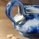 Antique blue teapot model Bryonia late 19th century Sarreguemines