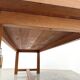 Large modernist farmhouse table in solid beech, thick dowelled top.