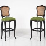 2 Louis XV style bar stools, Belgium