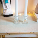 Bougeoirs en verre transparent