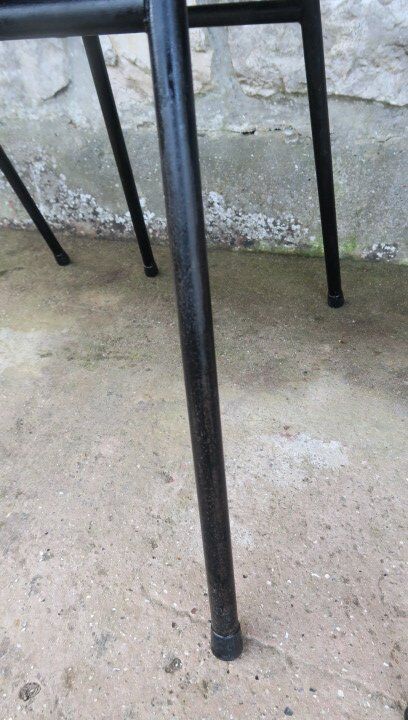 5 vintage skai metal chairs 60 years