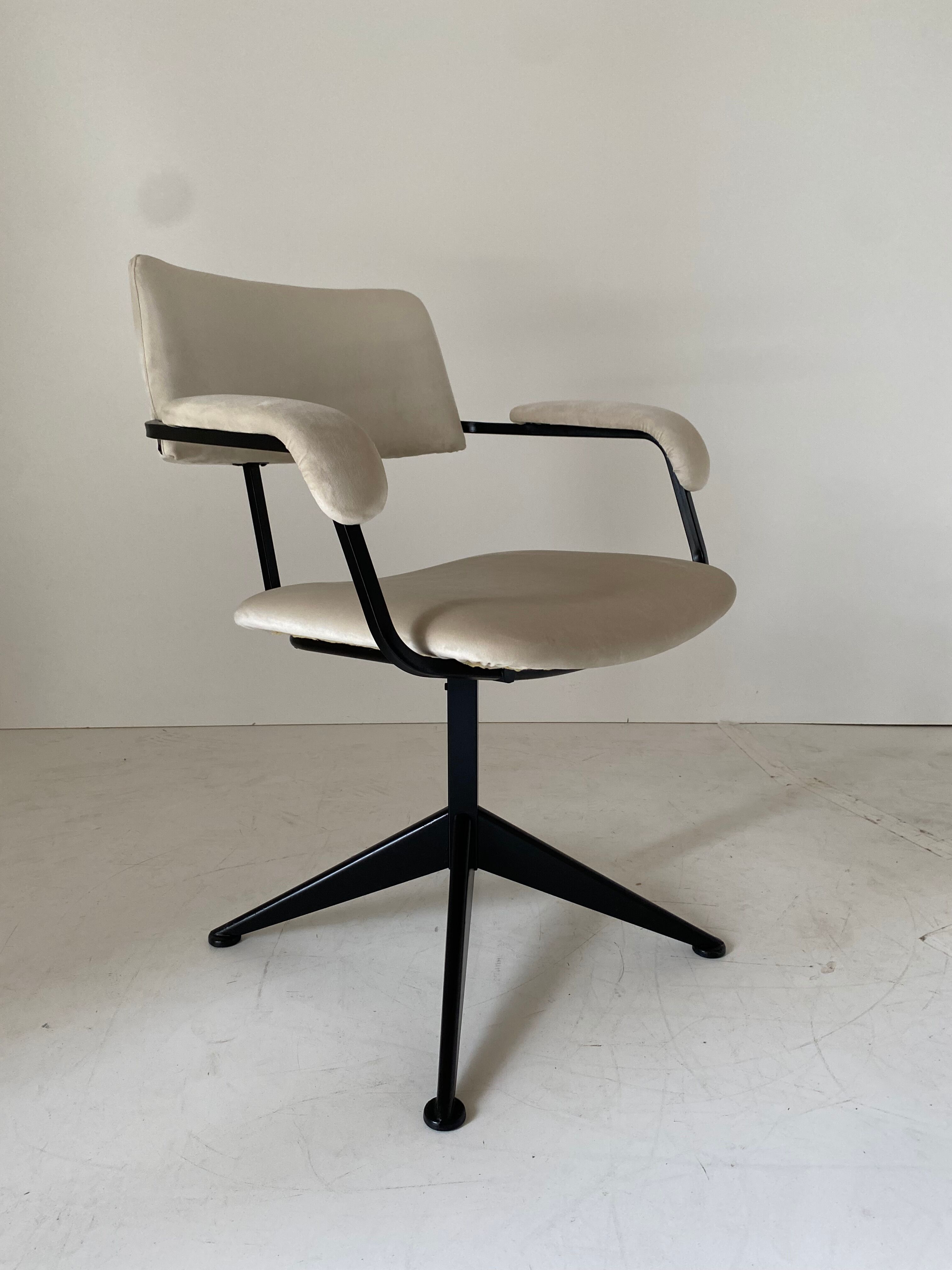 1960s vintage swivel velvet desk chair