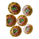 Set of 6 barbotine plates Digoin Sarreguemines from the 1950s-60s.