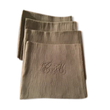 4 serviettes de table vert amande en coton