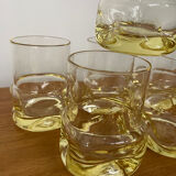 Set of 6 vintage yellow whisky glasses