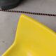 Waiting bench, vintage yellow banquette