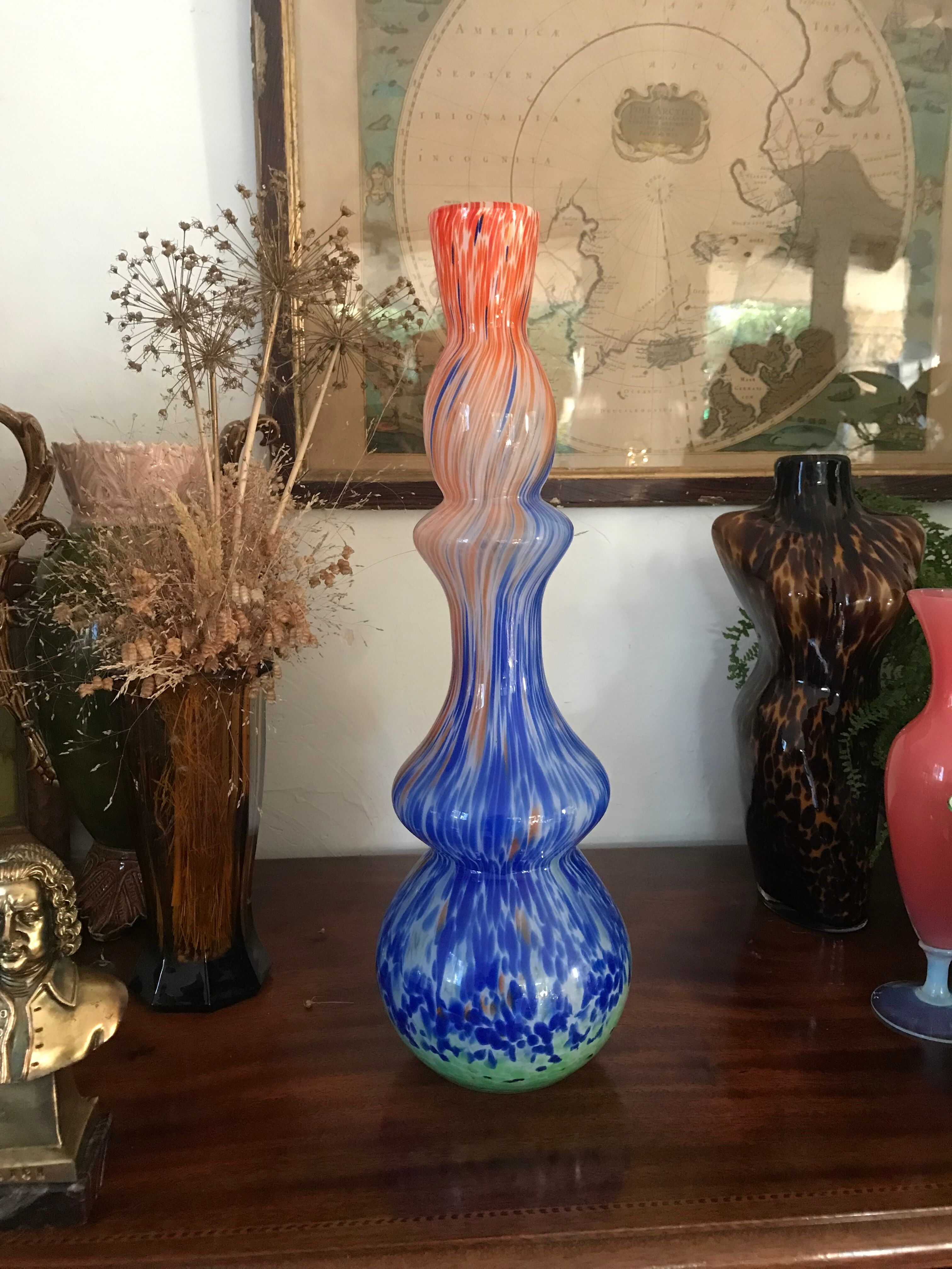 Multicolored vase Murano 46cm