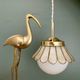 Globe pendant light and vintage lampshade in opaline and mother-of-pearl