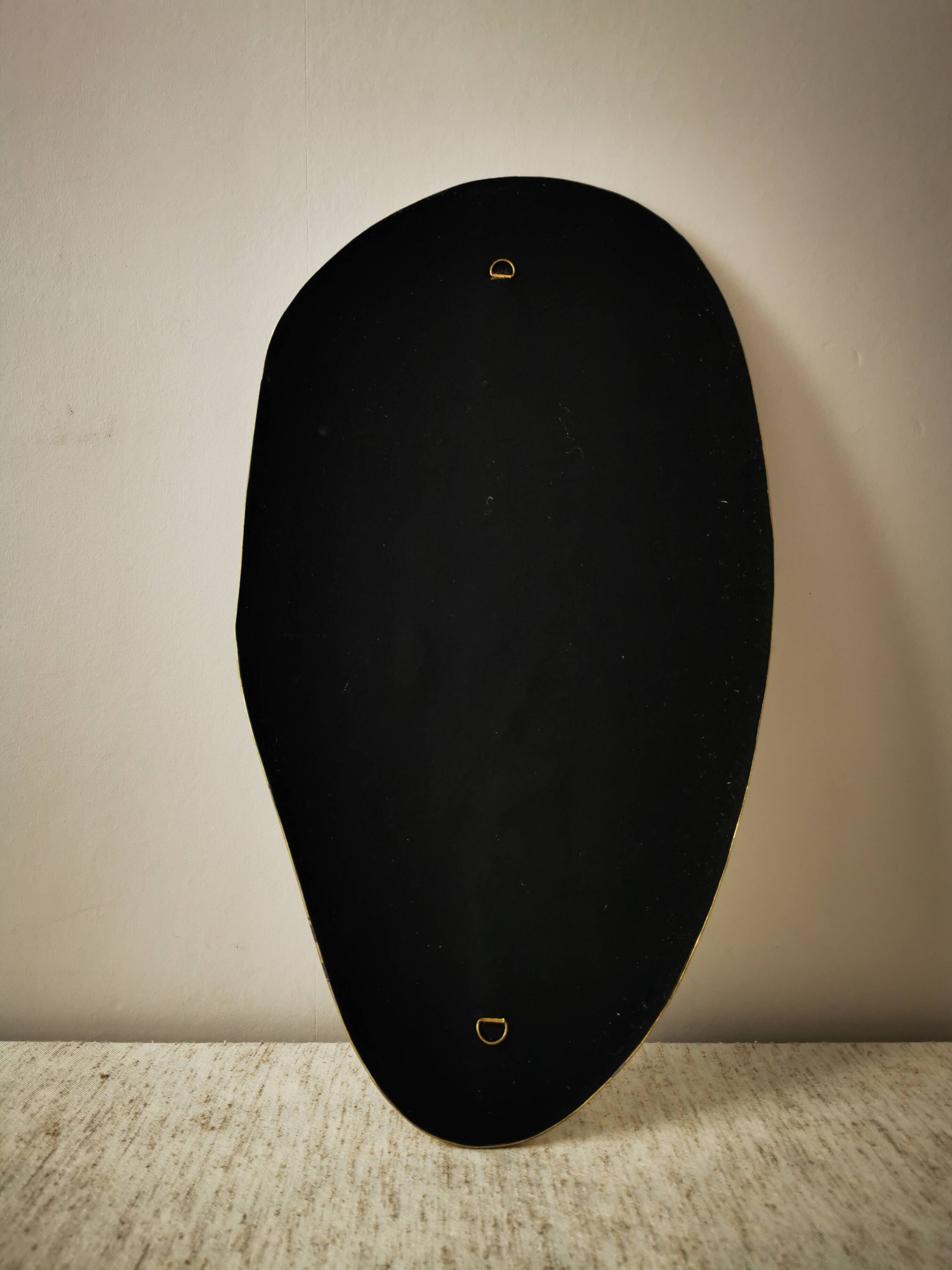 Gilded brass mirror 52 cm