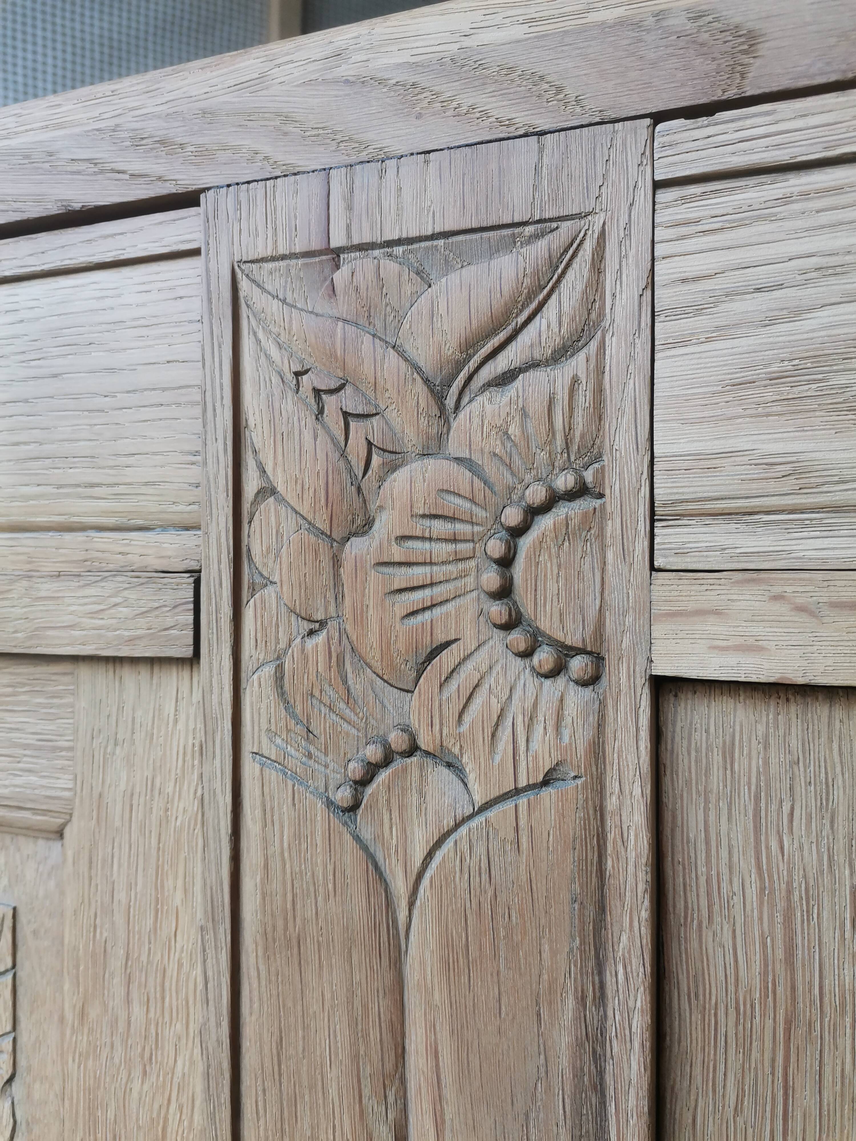 Art Deco wooden and marble buffet
