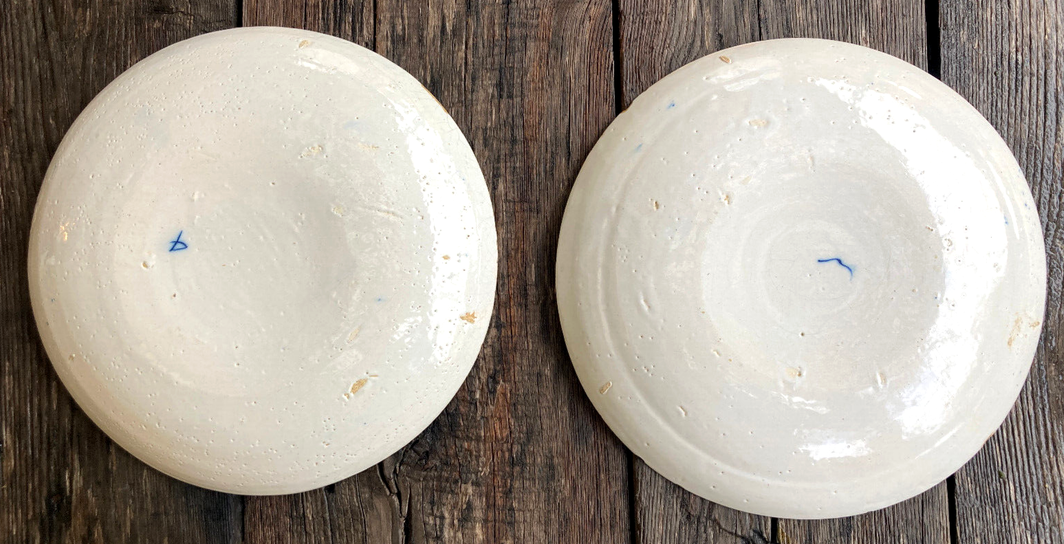 Lot de 7 assiettes faience XVIIIe - camaieu bleu