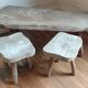 Old living room 3 rooms in wood, brutalist art