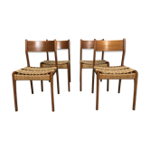 Lot de 4 chaises de Gessef Consorzio Sedi Fruili Italy des années 60