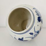 Delft earthenware vase floral decoration