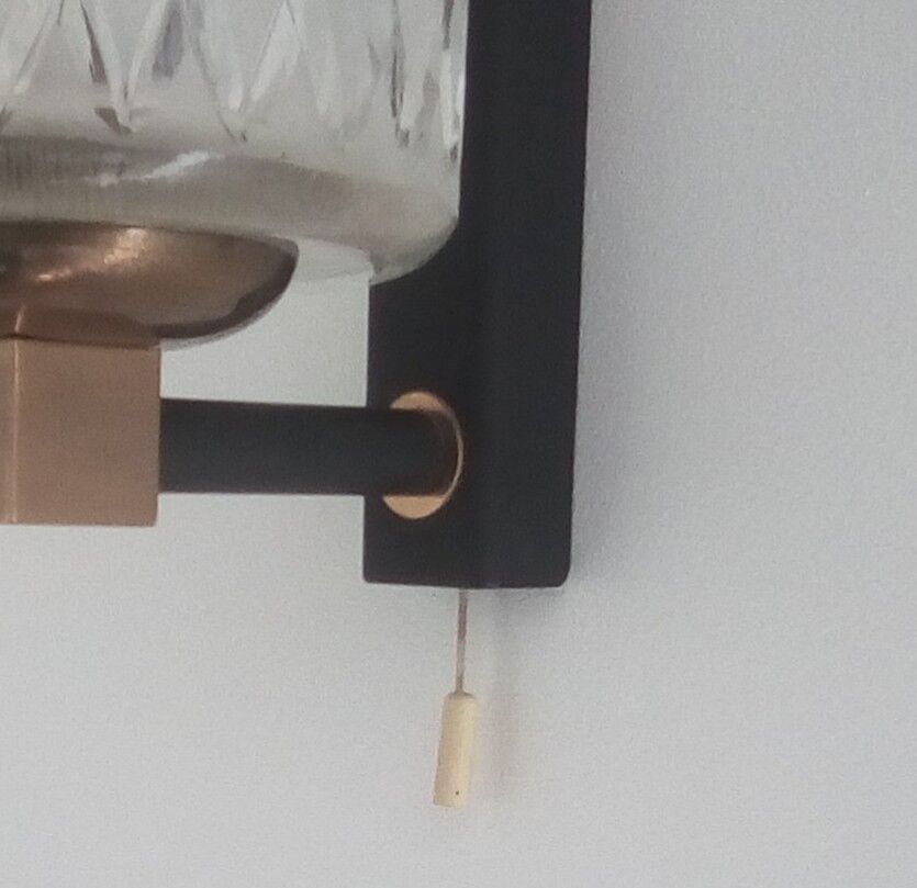 Wall light thick molded glass and 50s brass
