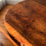 Round coffee table in Elm Burl, Art Deco decorative work - Year 1941