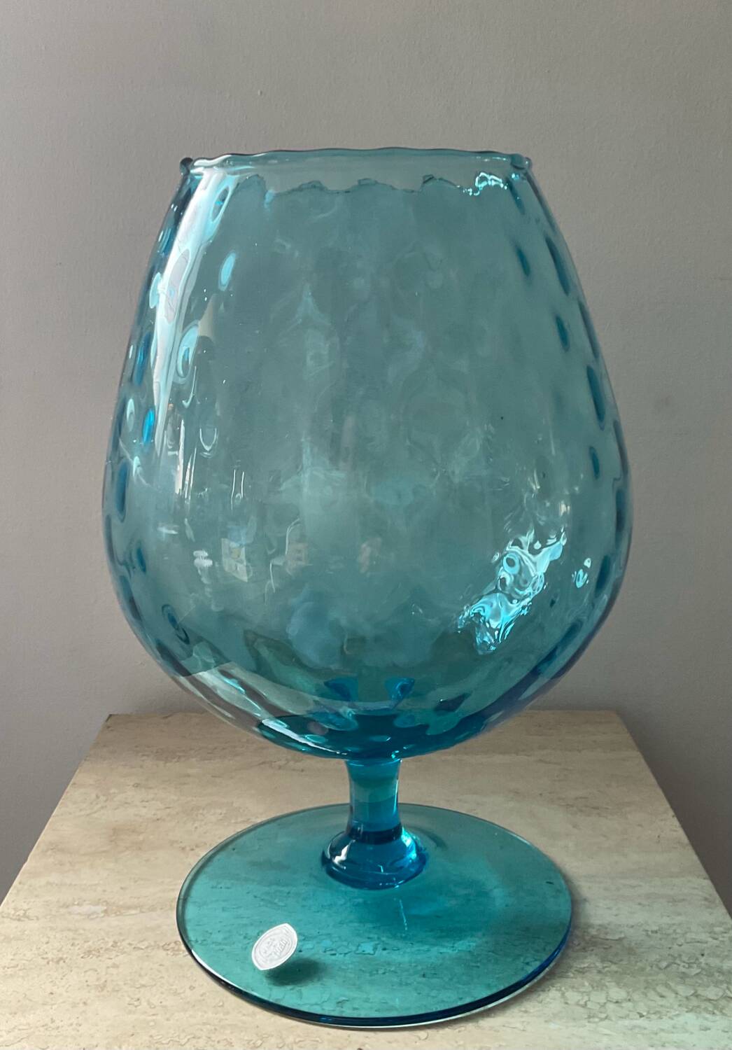 Optical vase in polished glass Italy
