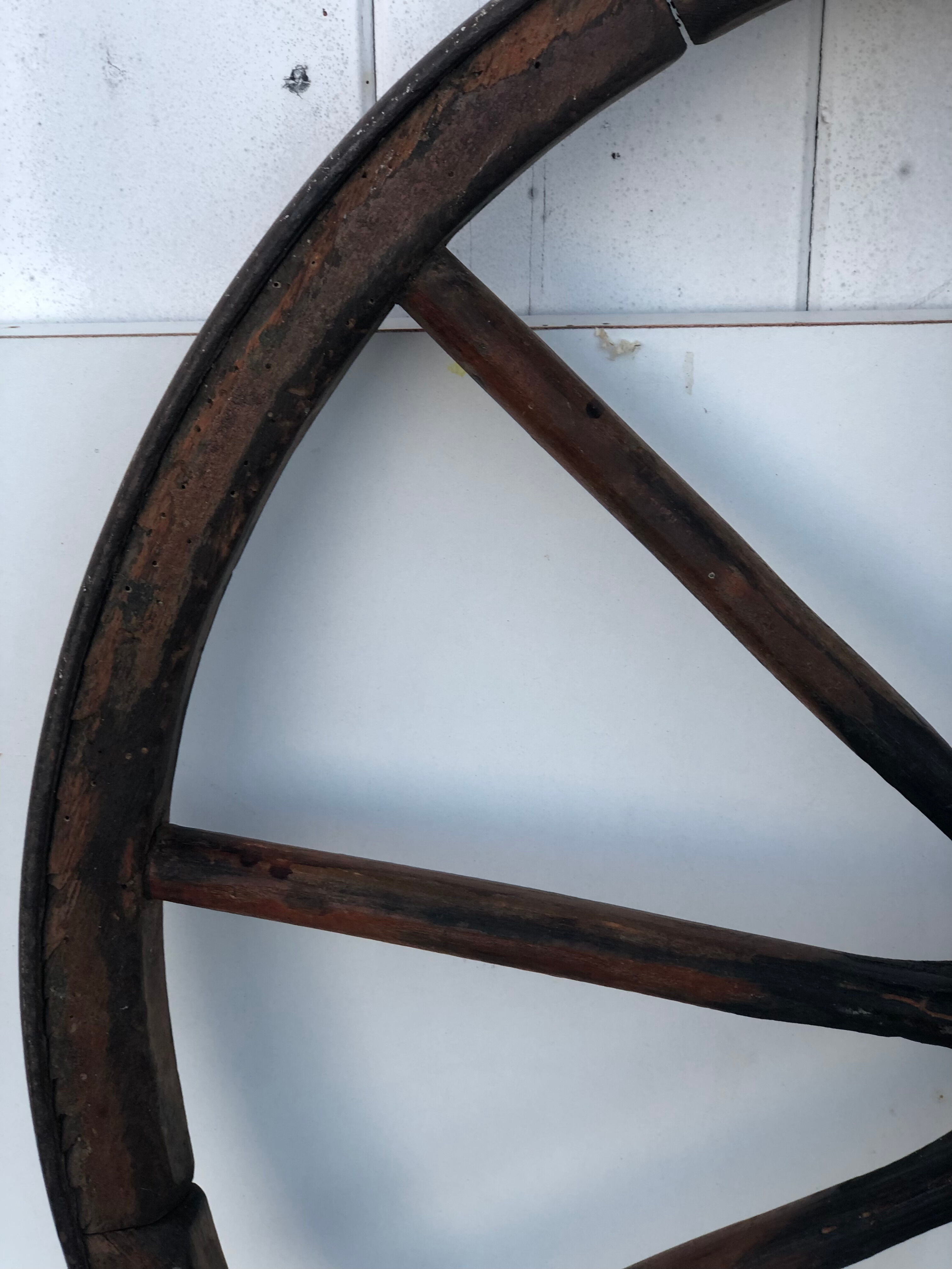 Small wooden cart wheel