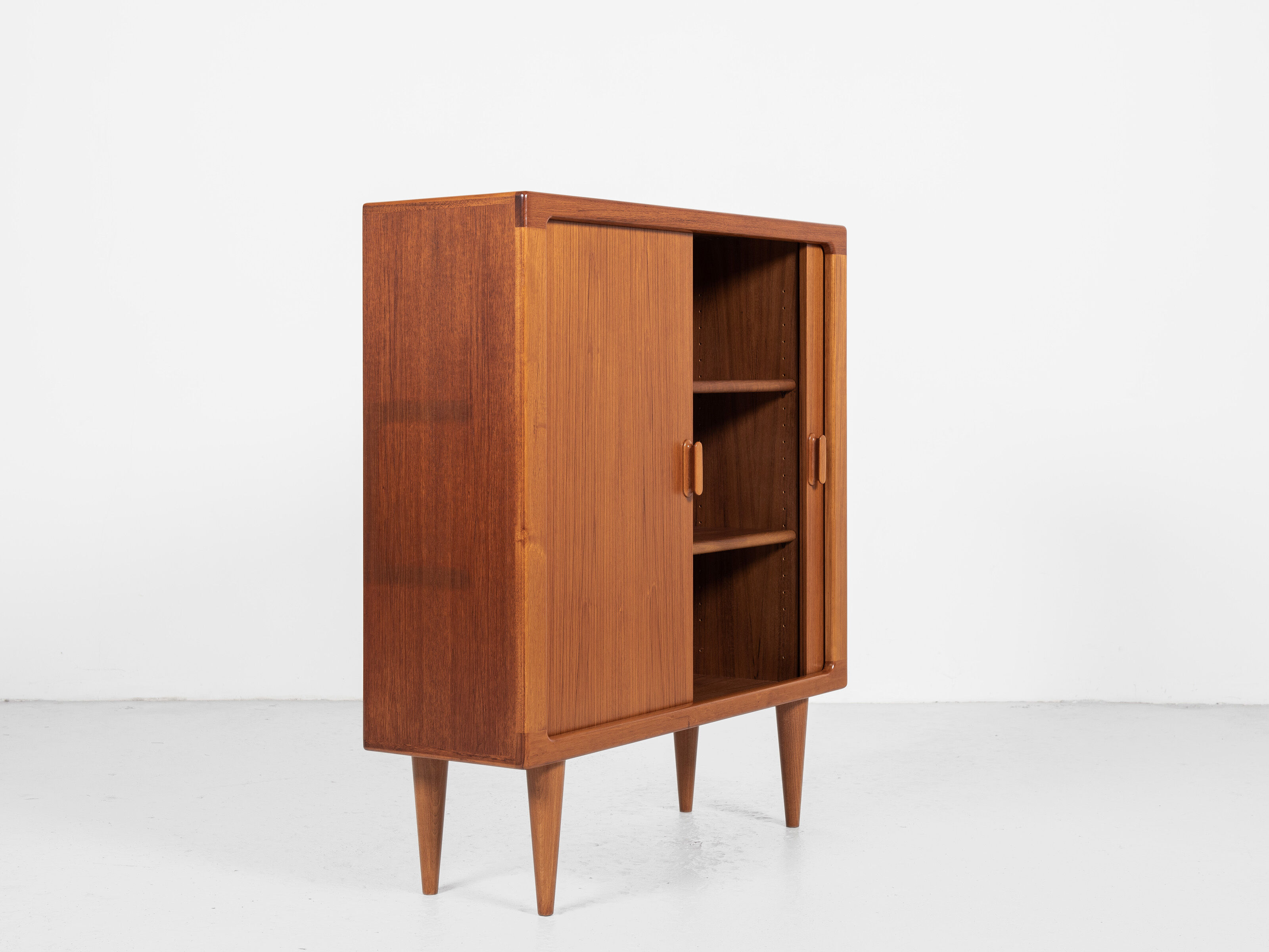 Midcentury Danish cabinet in teak with tambour doors by Dyrlund 1960s