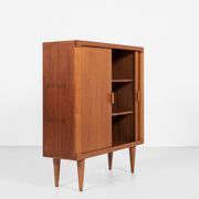Midcentury Danish cabinet in teak with tambour doors by Dyrlund 1960s