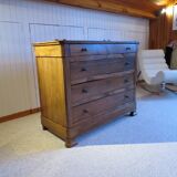 Rare pretty old chest of drawers with 4 drawers - Louis Philippe style in Walnut