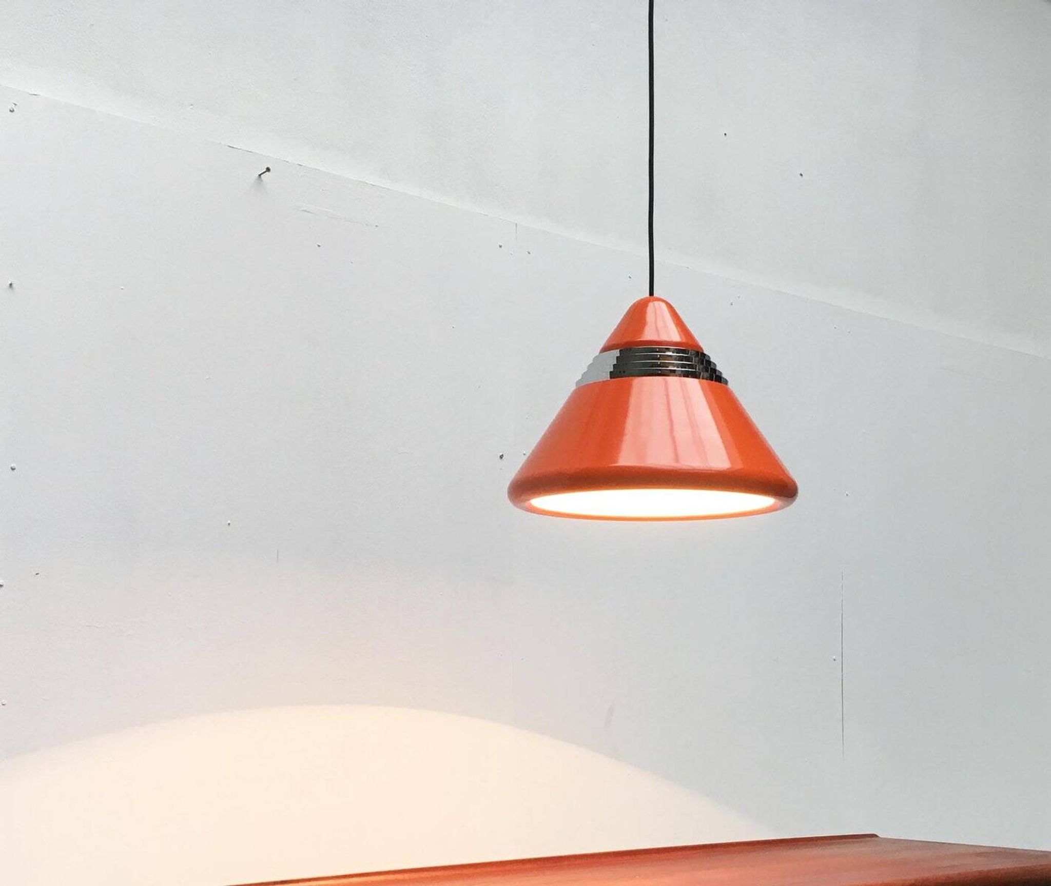 Vintage German Hanging Lamp Space Age Model 5535 by Alfred Kalthoff for Staff