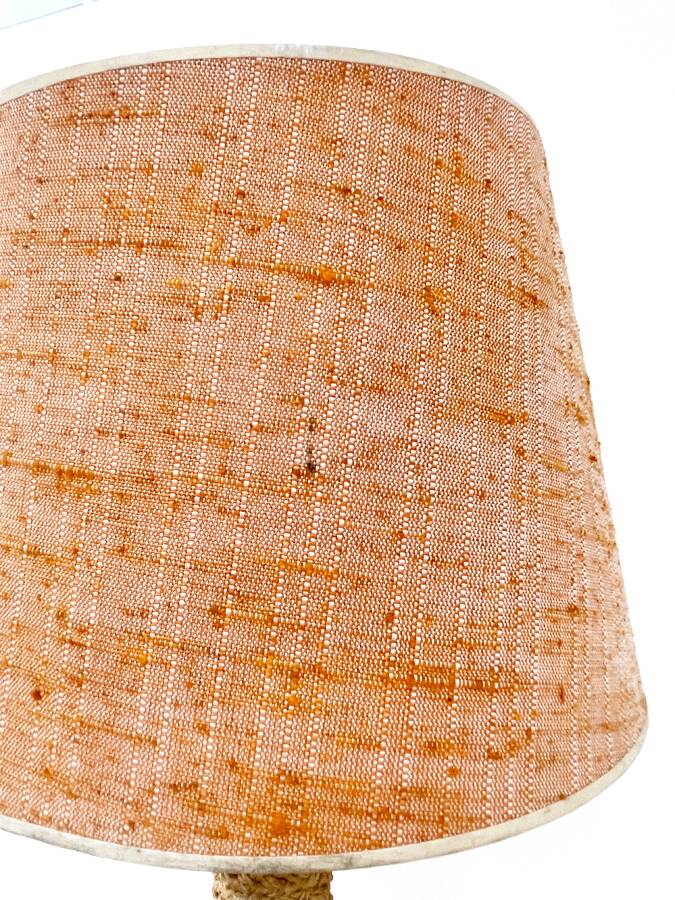 Woven rope lamp with textured shade, 1960s-70s.