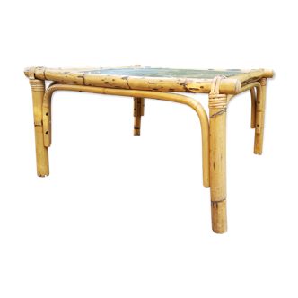 Table basse en bambou années 70/80