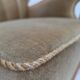 1960s, Danish armchair, green furniture velour, solid carved oak wood.