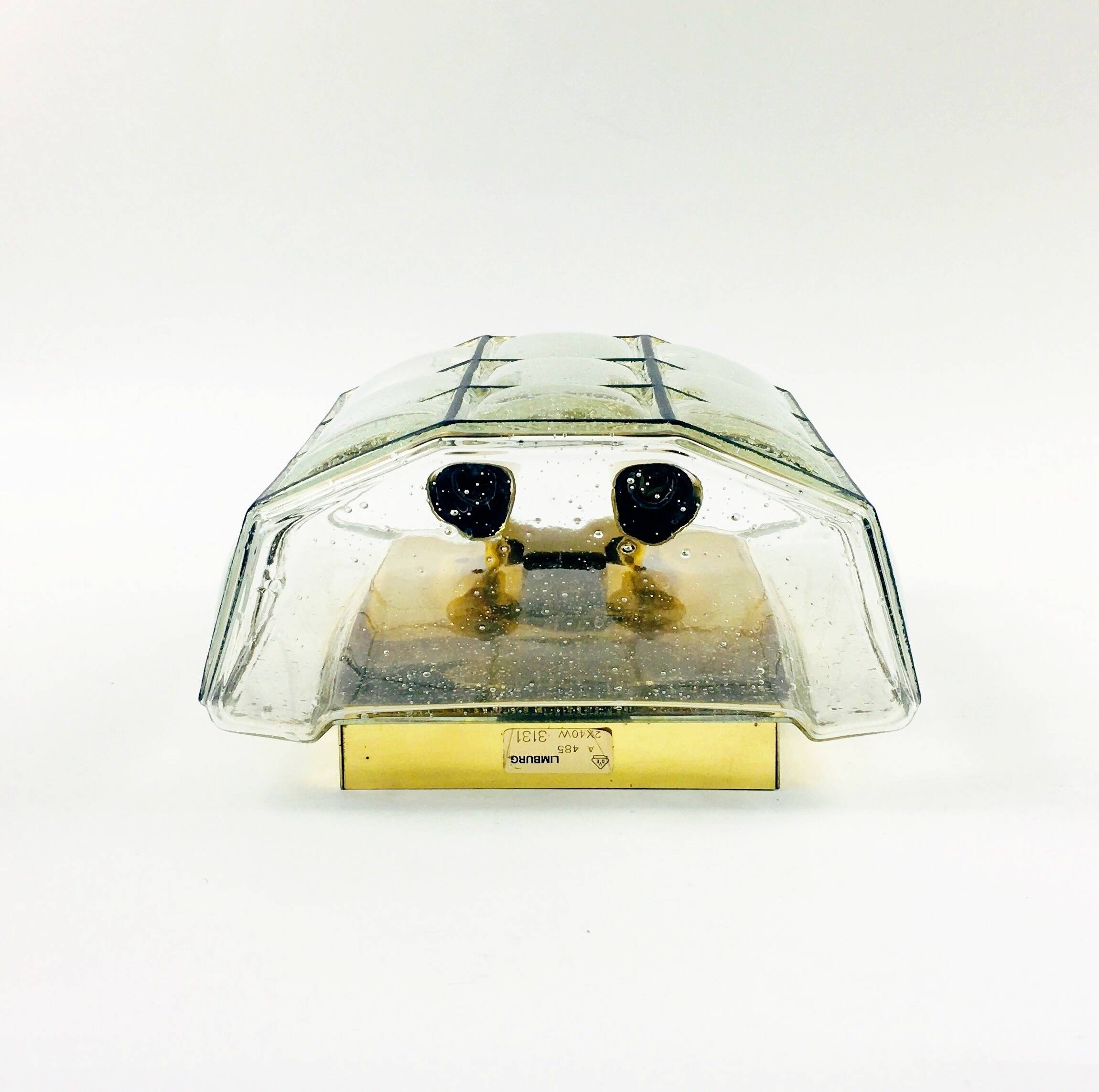 Pair of Mid-Century Glass Wall Lights/Sconces from Limburg, Germany, 1960s