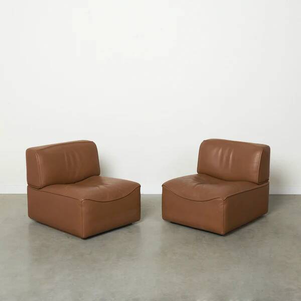 Paire de chauffeuses De Sede DS-15, années 1970