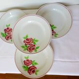 4 assiettes plates modèle Rose Mai