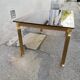 Table basse vintage laiton et verre fumé marron