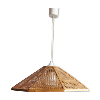 Suspension paille osier cannage