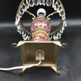 Vintage bedside with grapevines and chiseled crystal