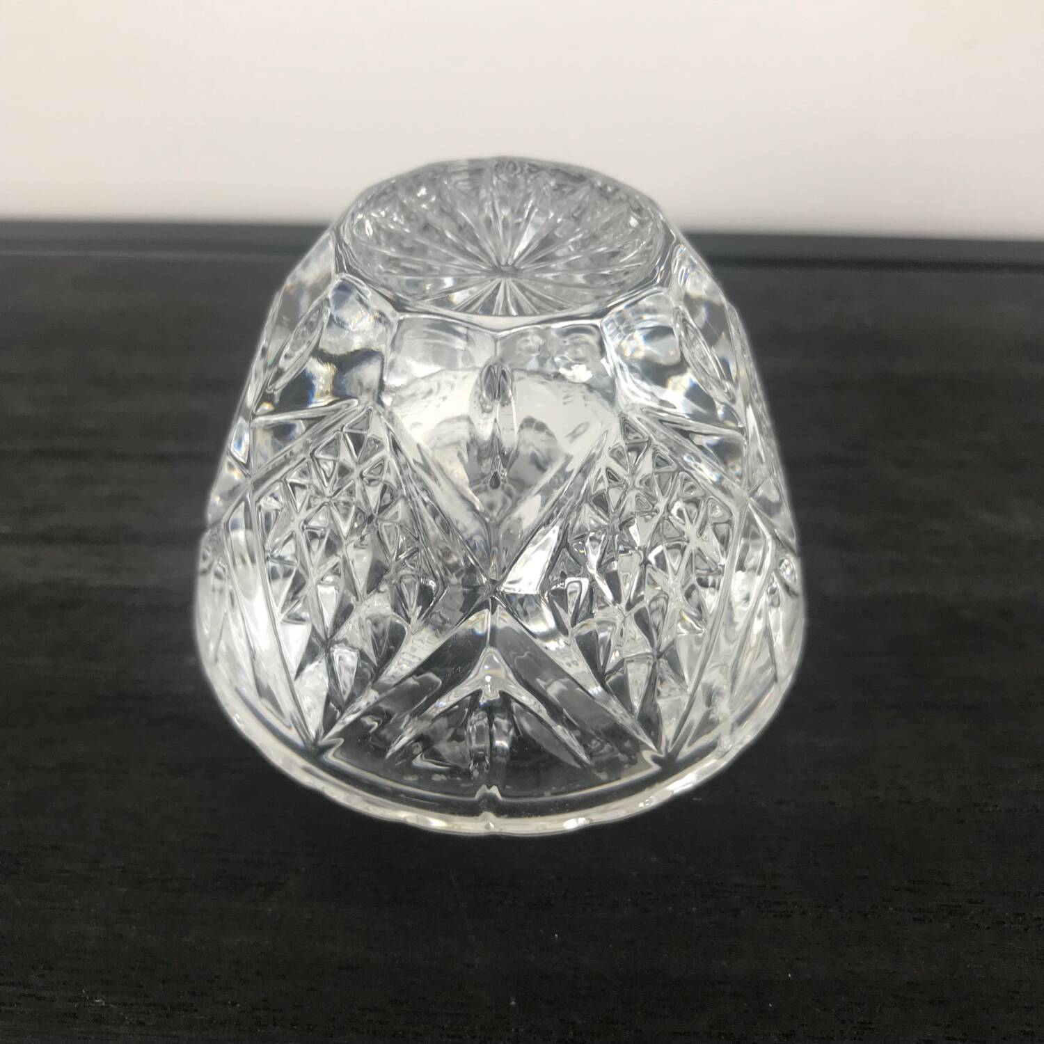Vintage crystal candle holder fontenay model from maison cristal d'arque
