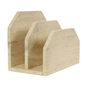 Vintage Travertine Natural Stone Magazine Rack – 1970s