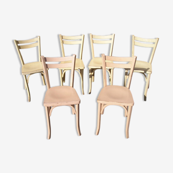Set de 6 chaises de bistrot baumann 1960