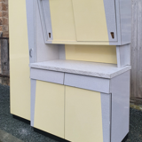 Yellow and grey formica buffet, Plastilux, vintage, 60s