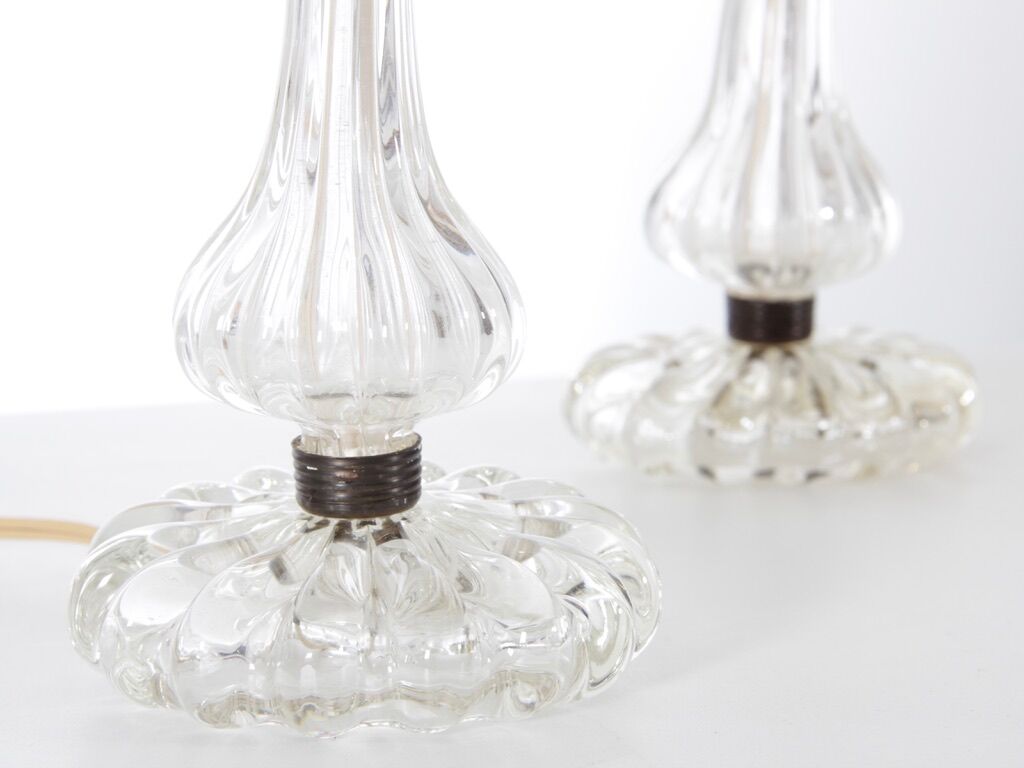 Pair of crystal table lamps