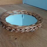 Miroir rond rotin osier 18cm