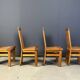 Set of 4 oak brutalist dining chairs, 1970s