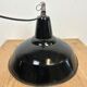 Industrial Black Enamel Factory Lamp with Cast Iron Top, 1960s