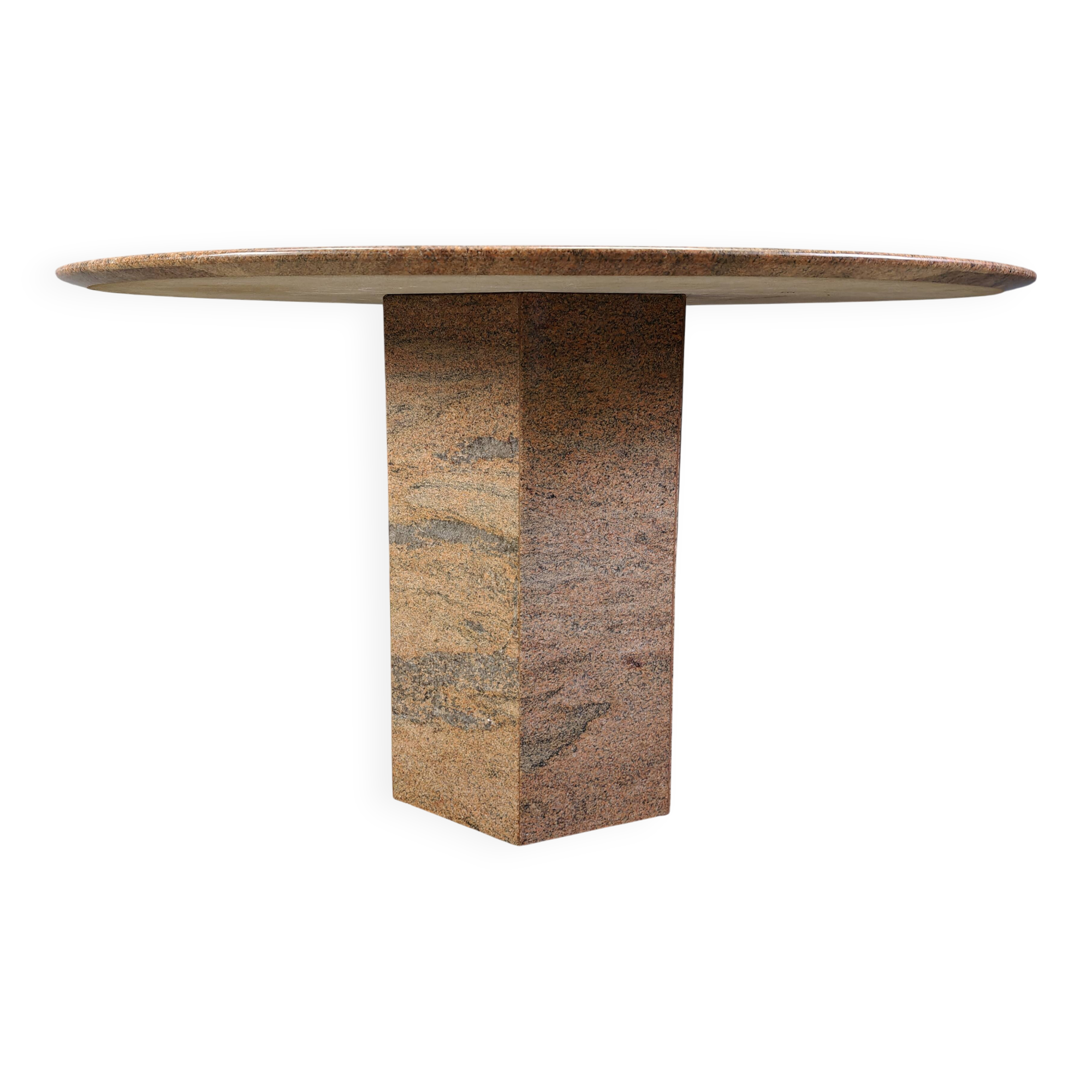 Vintage round granite dining table, 1970s