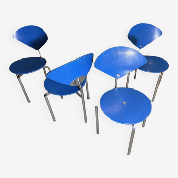Lot de quatre chaises danoises designées par Bent Krogh