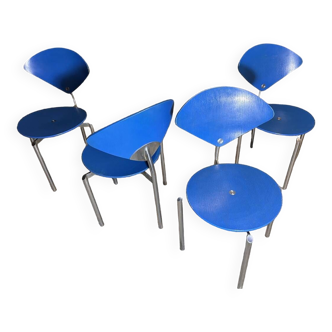 Lot de quatre chaises danoises designées par Bent Krogh