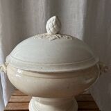 White iron earthenware soup tureen from Digoin and Sarreguemines late 19th century