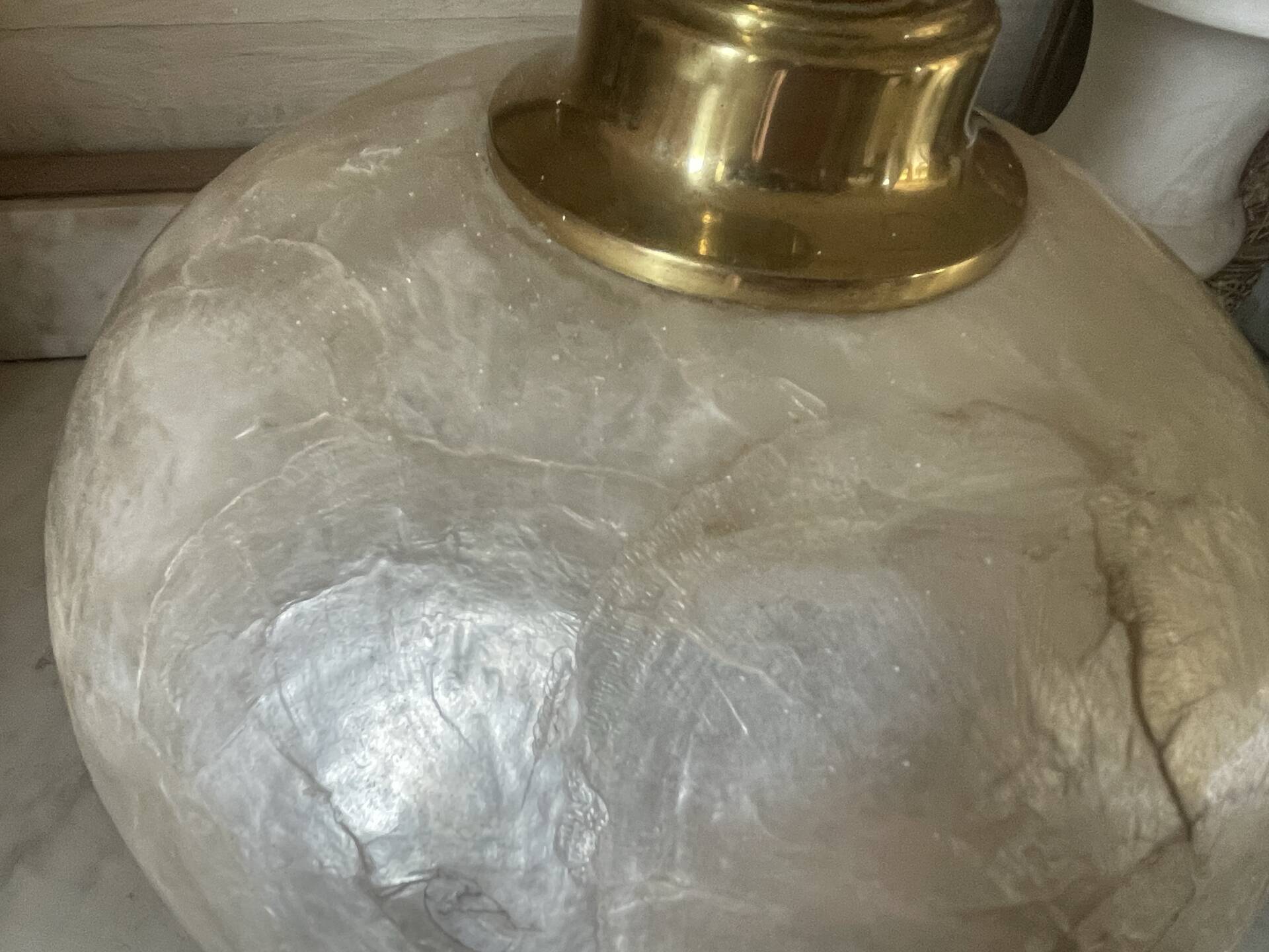 Capiz shell lamp and vintage brass